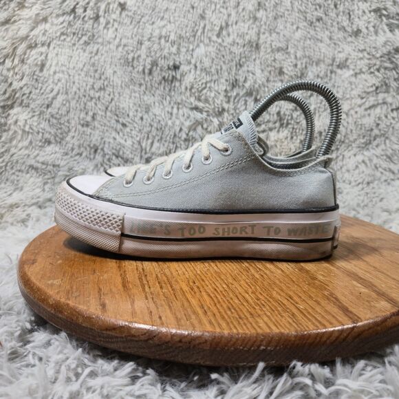 Converse Chuck Taylor Lift Ox Women Size 5 White/Lilac Recycled Platform Sneaker - Picture 2 of 10